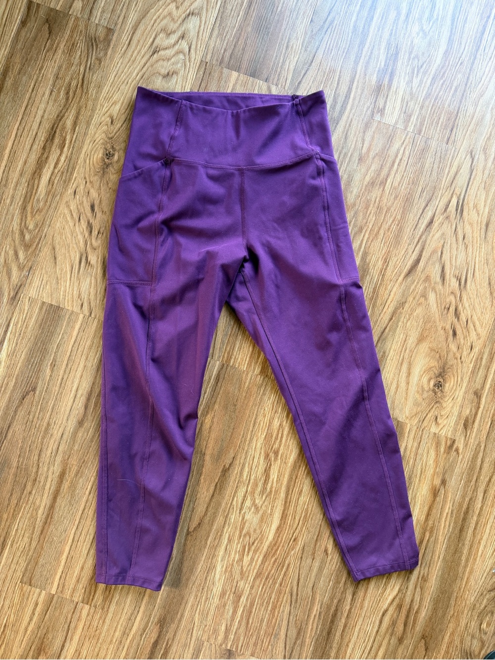 girlfriend collective purple pocket leggings, medium
